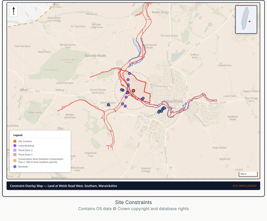 Constraints overlay — sample Site Intelligence report page